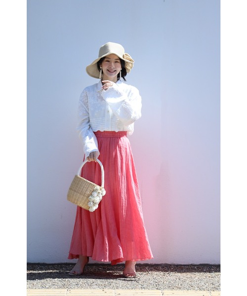 どこから見ても刺繍にうっとり ガーゼシアーシャツ（シャツ/ブラウス