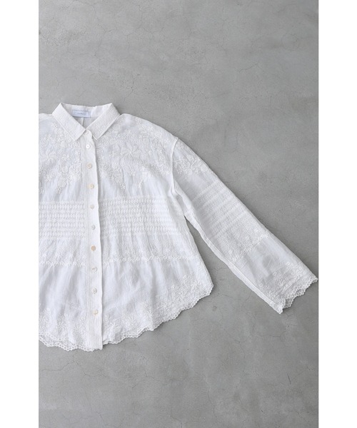 cawaii（カワイイ）の「どこから見ても刺繍にうっとり ガーゼシアーシャツ（シャツ/ブラウス・レディース・ホワイト・FREE）」の15枚目の写真