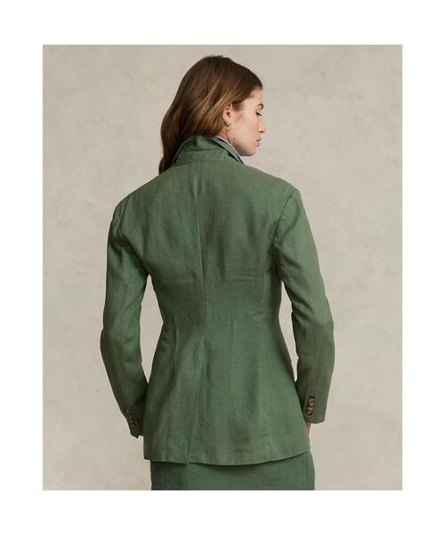 POLO RALPH LAUREN(ポロ ラルフ ローレン)の「リネン ダブルブレステッド ブレザー(テーラードジャケット・レディース・グリーン・0/10/2/4/6/8/00/12/14)」の4枚目の写真
