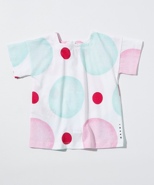 MARNI(マルニ)の「MARNI(マルニ)Baby ドットプリント半袖Tシャツカットソー(Tシャツ/カットソー・キッズ・ホワイト・12MONTH/9M/3MONTH/18MONTH/6MONTH)」の1枚目の写真