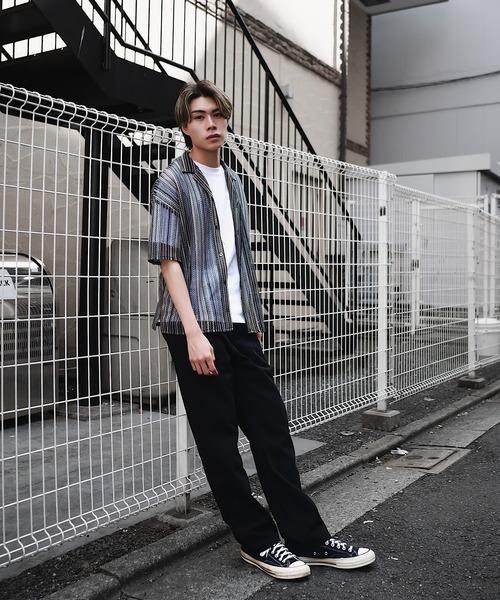 ADPOSION(アドポーション)の「透かし編み レース オープンカラーシャツ(シャツ/ブラウス・メンズ・レッド/グリーン/ネイビー・MEDIUM/LARGE/X-LARGE)」の13枚目の写真