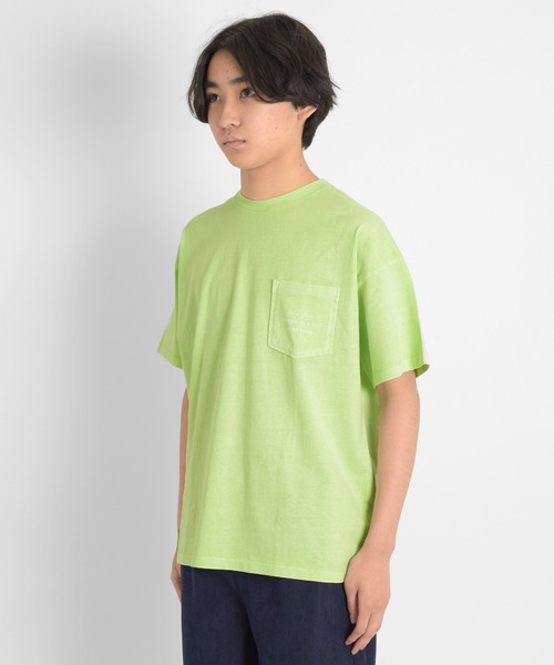 GLAZOS（グラソス）の「製品染め・無地半袖ポケットロゴプリントTシャツ（Tシャツ/カットソー・キッズ・グリーン/チャコールグレー/ライトブルー/イエロー・140cm/170cm/150cm/160cm）」の9枚目の写真