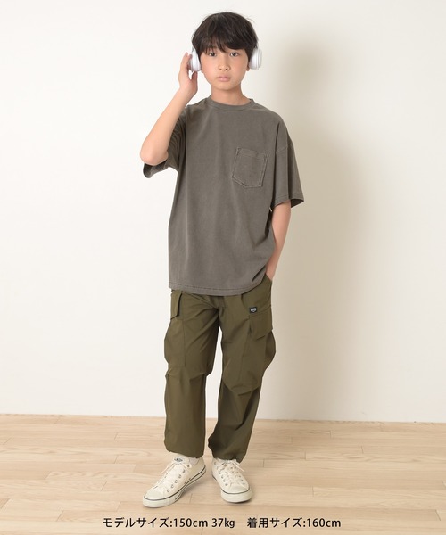 GLAZOS（グラソス）の「製品染め・無地半袖ポケットロゴプリントTシャツ（Tシャツ/カットソー・キッズ・グリーン/チャコールグレー/ライトブルー/イエロー・140cm/170cm/150cm/160cm）」の6枚目の写真