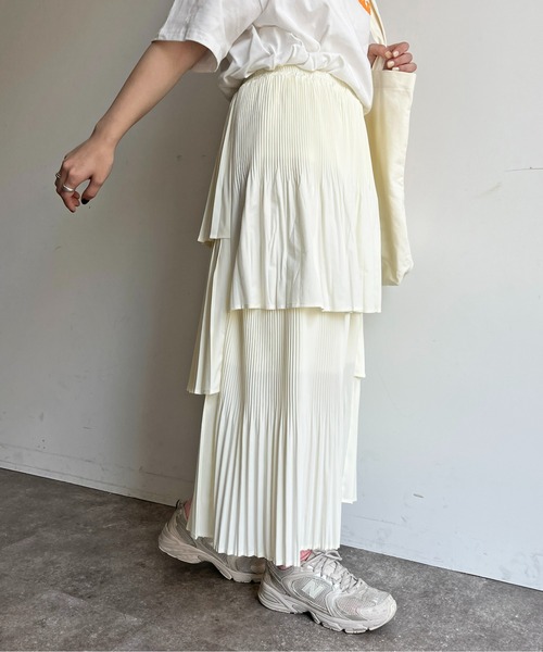 CPCM(シーピーシーエム)の「段々プリーツ360°スカート(スカート・レディース・ブラック/オフホワイト/オレンジ/ベージュ・FREE)」の10枚目の写真