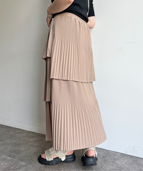 CPCM(シーピーシーエム)の「段々プリーツ360°スカート(スカート・レディース・ブラック/オフホワイト/オレンジ/ベージュ・FREE)」の17枚目の写真