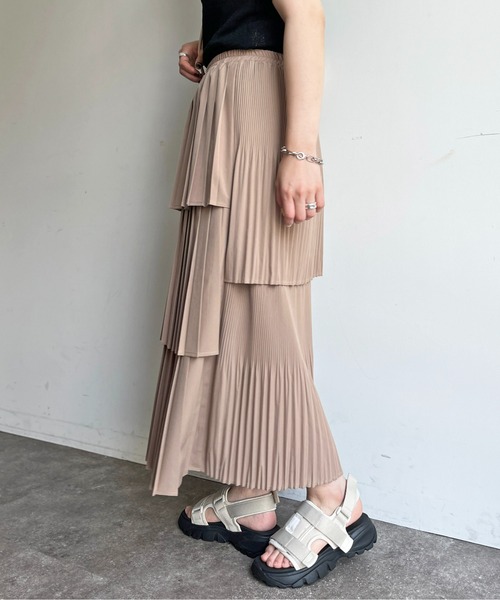 CPCM(シーピーシーエム)の「段々プリーツ360°スカート(スカート・レディース・ブラック/オフホワイト/オレンジ/ベージュ・FREE)」の20枚目の写真