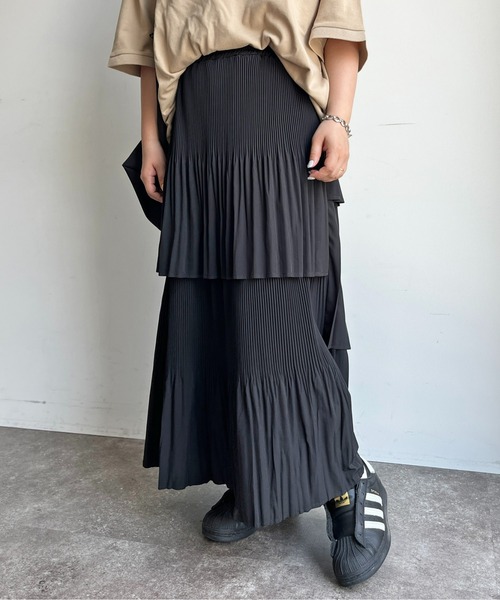 CPCM(シーピーシーエム)の「段々プリーツ360°スカート(スカート・レディース・ブラック/オフホワイト/オレンジ/ベージュ・FREE)」の21枚目の写真