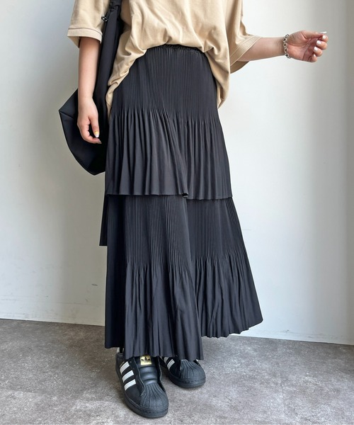CPCM(シーピーシーエム)の「段々プリーツ360°スカート(スカート・レディース・ブラック/オフホワイト/オレンジ/ベージュ・FREE)」の22枚目の写真