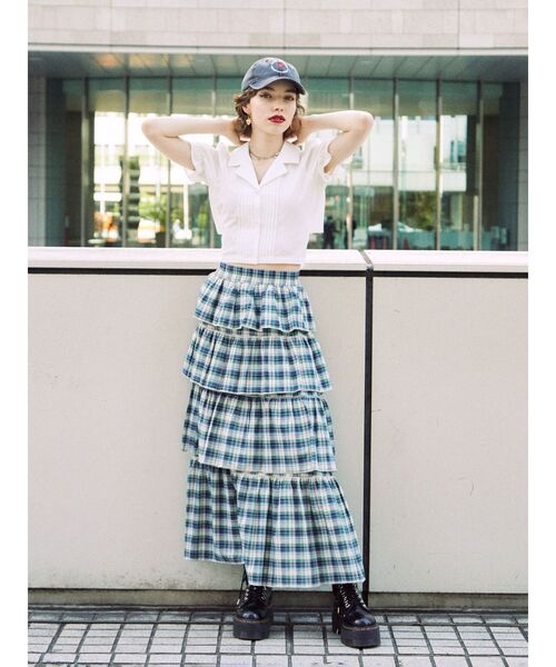 jouetie（ジュエティ）の「バックオープンブラウス（シャツ/ブラウス・レディース・オフホワイト/ブラック/グリーン・MEDIUM）」の9枚目の写真