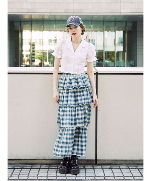 jouetie（ジュエティ）の「バックオープンブラウス（シャツ/ブラウス・レディース・オフホワイト/ブラック/グリーン・MEDIUM）」の11枚目の写真