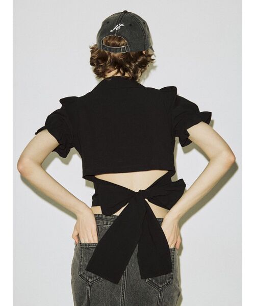 jouetie（ジュエティ）の「バックオープンブラウス（シャツ/ブラウス・レディース・オフホワイト/ブラック/グリーン・MEDIUM）」の12枚目の写真