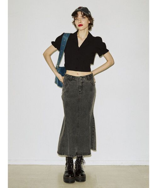 jouetie（ジュエティ）の「バックオープンブラウス（シャツ/ブラウス・レディース・オフホワイト/ブラック/グリーン・MEDIUM）」の17枚目の写真