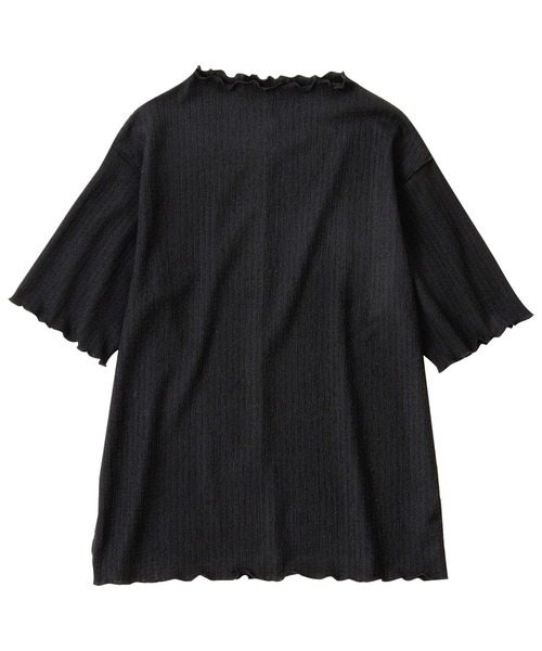 Viola e Viola(ヴィオラエヴィオラ)の「ふくれジャカードシアープルオーバー(Tシャツ/カットソー・レディース・ホワイト/ブラック/ブラウン・L/M/LL/3L)」の2枚目の写真