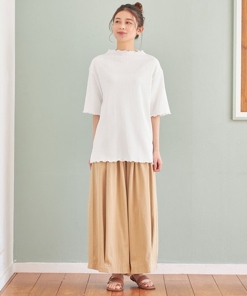 Viola e Viola(ヴィオラエヴィオラ)の「ふくれジャカードシアープルオーバー(Tシャツ/カットソー・レディース・ホワイト/ブラック/ブラウン・L/M/LL/3L)」の7枚目の写真