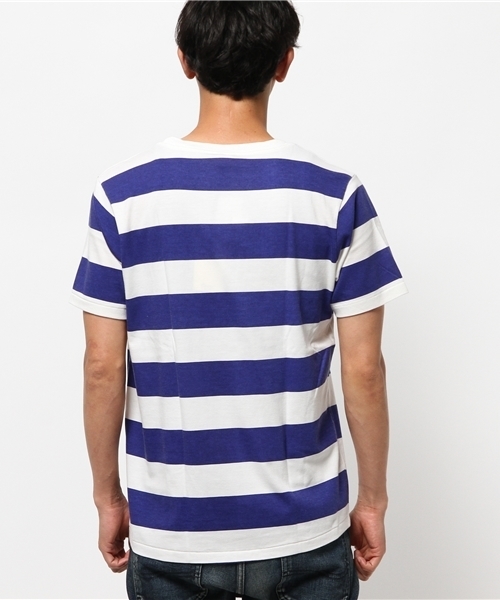 OUTLET（アウトレット）の「【Ciaopanic】プリントボーダー加工ポケTee（Tシャツ/カットソー・メンズ・ブルー/イエロー・LARGE）」の5枚目の写真
