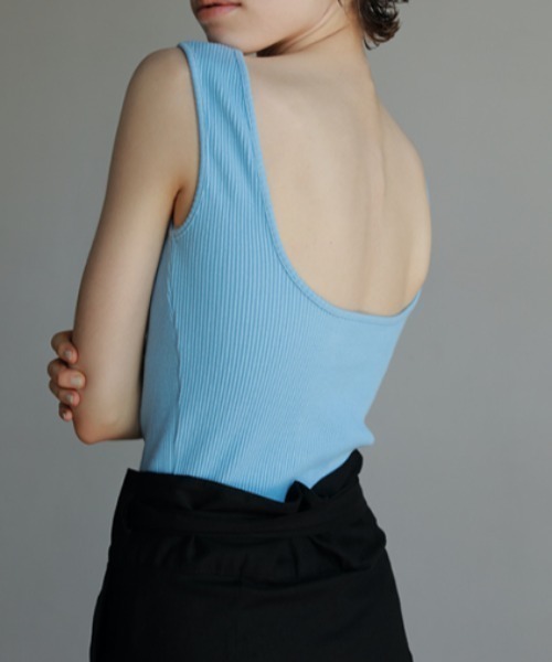 AMAIL(アマイル)の「Square pat cloth(タンクトップ・レディース・ホワイト/ブラック/ブルー/レッド・FREE)」の3枚目の写真