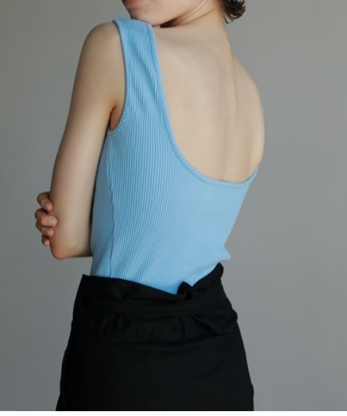 AMAIL(アマイル)の「Square pat cloth(タンクトップ・レディース・ホワイト/ブラック/ブルー/レッド・FREE)」の11枚目の写真