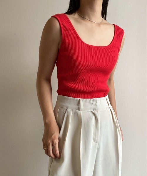 AMAIL(アマイル)の「Square pat cloth(タンクトップ・レディース・ホワイト/ブラック/ブルー/レッド・FREE)」の21枚目の写真