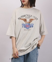 spiritoso ピグメントアメリカンイーグルロゴTシャツ