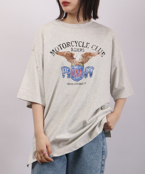 spiritoso ピグメントアメリカンイーグルロゴTシャツ（Tシャツ 