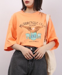 spiritoso ピグメントアメリカンイーグルロゴTシャツ