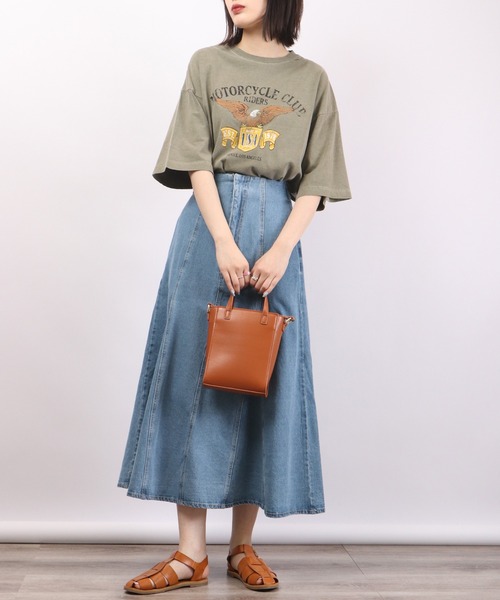spiritoso（スピリトーゾ）の「spiritoso ピグメントアメリカンイーグルロゴTシャツ（Tシャツ/カットソー・レディース・ブラウン/ホワイト系/カーキ/オレンジ・F）」の12枚目の写真