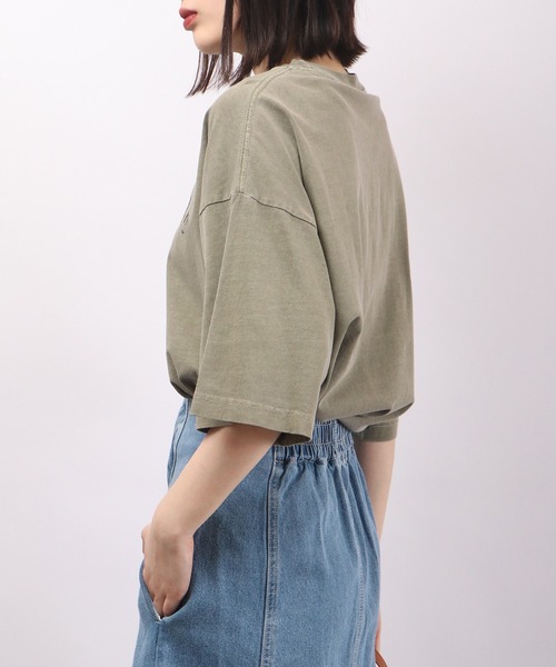 spiritoso（スピリトーゾ）の「spiritoso ピグメントアメリカンイーグルロゴTシャツ（Tシャツ/カットソー・レディース・ブラウン/ホワイト系/カーキ/オレンジ・F）」の9枚目の写真