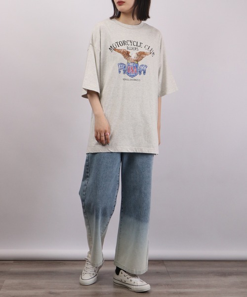spiritoso（スピリトーゾ）の「spiritoso ピグメントアメリカンイーグルロゴTシャツ（Tシャツ/カットソー・レディース・ブラウン/ホワイト系/カーキ/オレンジ・F）」の21枚目の写真