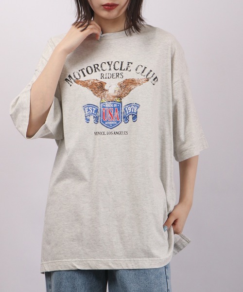 spiritoso（スピリトーゾ）の「spiritoso ピグメントアメリカンイーグルロゴTシャツ（Tシャツ/カットソー・レディース・ブラウン/ホワイト系/カーキ/オレンジ・F）」の18枚目の写真