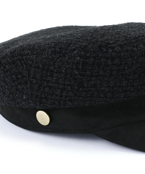 FREE'S MART（フリーズマート）の「◆ツイードマリンキャスケット（キャスケット・レディース・ブラック/ベージュ・ﾌﾘ-）」の10枚目の写真