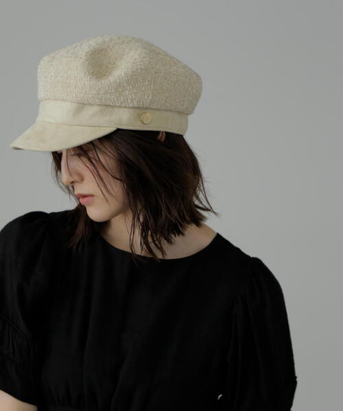 FREE'S MART（フリーズマート）の「◆ツイードマリンキャスケット（キャスケット・レディース・ブラック/ベージュ・ﾌﾘ-）」の14枚目の写真