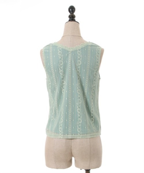 axes femme POETIQUE(アクシーズファムポエティック)の「カットボレロ付ノースリプルオーバー(Tシャツ/カットソー・レディース・グリーン/ブラック/キナリ・MEDIUM)」の21枚目の写真