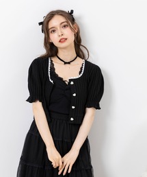 カーディガン/ボレロ カラー Tシャツ」に該当するトップス（半袖