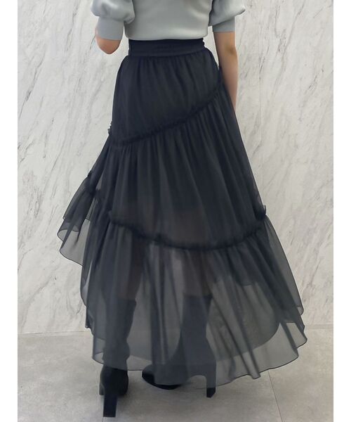 dazzlin（ダズリン）の「チビフリチュールボリュームスカート（スカート・レディース・ブラウン/アイボリー/チャコールグレー・FREE）」の22枚目の写真