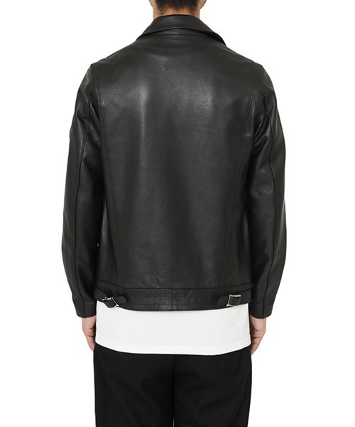 JAMES GROSE（ジェームスグロース）の「JAMES GROSE / ジェームスグロース：NEW MANILA JACKET（NEW SHEEP）：SS23JAM-01[MUS]（ライダースジャケット・メンズ・ブラック・40）」の10枚目の写真