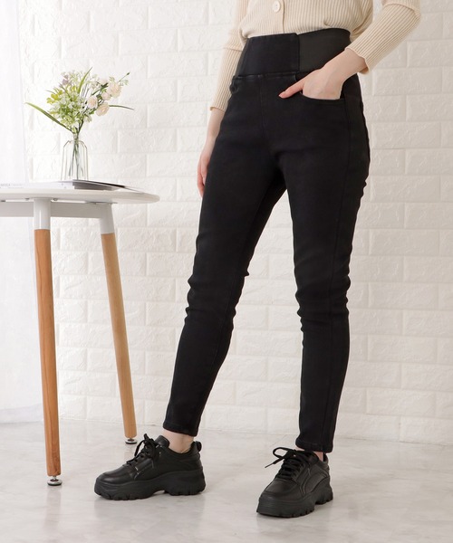 Lace Ladies(レースレディース)の「裏起毛あり/なし 選べる2タイプ ウエストサイドゴムストレッチデニムレギパン(デニムパンツ・レディース・ブラック系1/ブラック系2/ネイビー系1/グレー系2/グレー系1/ネイビー系2・26/30/28)」の10枚目の写真