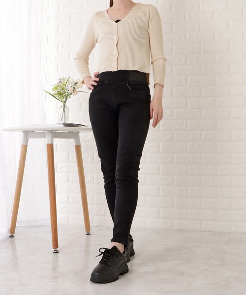 Lace Ladies(レースレディース)の「裏起毛あり/なし 選べる2タイプ ウエストサイドゴムストレッチデニムレギパン(デニムパンツ・レディース・ブラック系1/ブラック系2/ネイビー系1/グレー系2/グレー系1/ネイビー系2・26/30/28)」の12枚目の写真