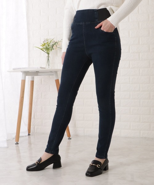 Lace Ladies(レースレディース)の「裏起毛あり/なし 選べる2タイプ ウエストサイドゴムストレッチデニムレギパン(デニムパンツ・レディース・ブラック系1/ブラック系2/ネイビー系1/グレー系2/グレー系1/ネイビー系2・26/30/28)」の19枚目の写真