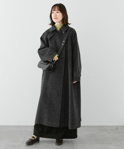 URBAN RESEARCH（アーバンリサーチ）の「ステンカラーロングコート（ステンカラーコート・レディース・ブラック/モカ・38/36）」の11枚目の写真