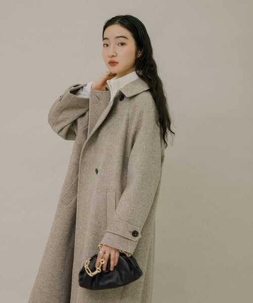 URBAN RESEARCH（アーバンリサーチ）の「ステンカラーロングコート（ステンカラーコート・レディース・ブラック/モカ・38/36）」の8枚目の写真