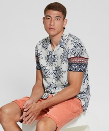 Guess | Eco Island East Floral Linen Shirt 半袖 シャツ(シャツ/ブラウス)