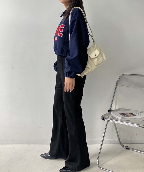 AS KNOW AS plus（アズノゥアズプラス）の「☆センターライン シームストレッチフレアパンツ（スラックス・レディース・ブラック/カーキ/ライトベージュ/チャコールグレー/ブラウン・FREE）」の11枚目の写真