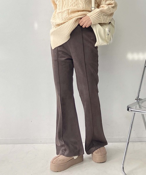 AS KNOW AS plus（アズノゥアズプラス）の「☆センターライン シームストレッチフレアパンツ（スラックス・レディース・ブラック/カーキ/ライトベージュ/チャコールグレー/ブラウン・FREE）」の18枚目の写真