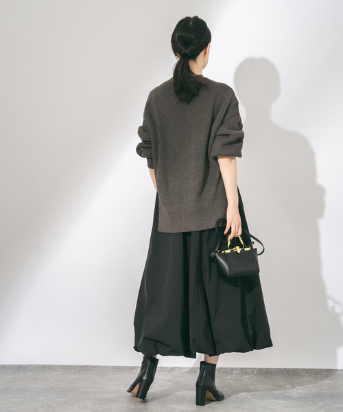 journal standard L'essage（ジャーナルスタンダードレサージュ）の「パールツキ畦プルオーバー（ニット/セーター・レディース・ネイビー/チャコールグレー・FREE）」の5枚目の写真