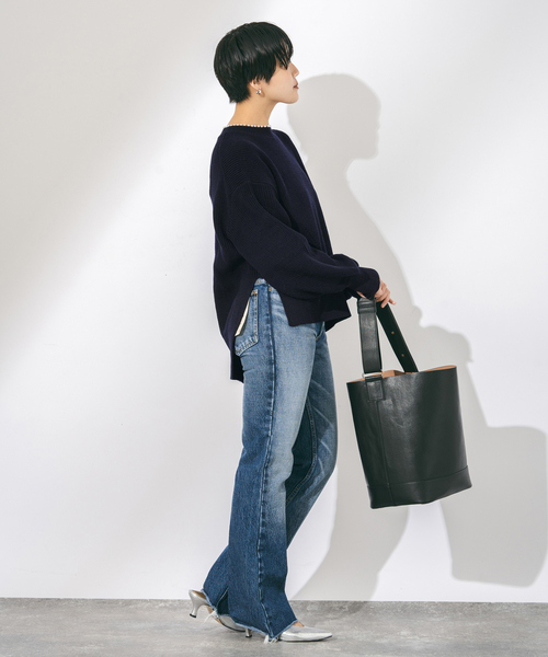 journal standard L'essage（ジャーナルスタンダードレサージュ）の「パールツキ畦プルオーバー（ニット/セーター・レディース・ネイビー/チャコールグレー・FREE）」の11枚目の写真