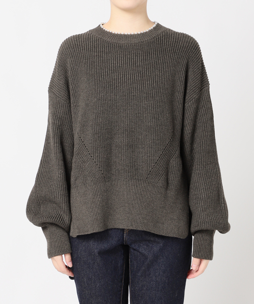 JOURNAL STANDARD - 【2023AW】L&#39;ESSAGE パールツキ畦プルオーバー ニット 黒 JOURNAL STANDARD - 【2023AW】L'ESSAGE パールツキ畦プル