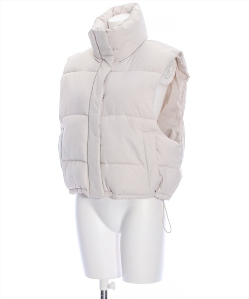 clear（クリア）の「中綿ショートベストジャケット（ベスト・レディース・ブラック/アイボリー・F）」の3枚目の写真