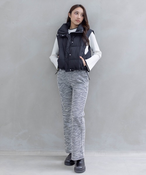 clear（クリア）の「中綿ショートベストジャケット（ベスト・レディース・ブラック/アイボリー・F）」の13枚目の写真