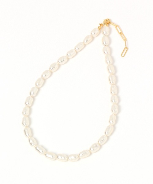 LEPSIM（レプシィム）の「【jours heureux】ガラスバロックパールネックレス　979693（ネックレス・レディース・ベージュ・ONE SIZE）」の3枚目の写真