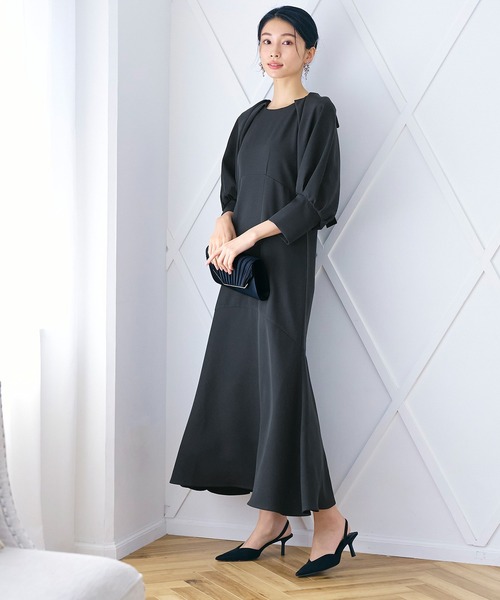 coca（coca）（コカ）の「バックリボンオケージョンドレス（ドレス・レディース・ブラック/ベージュ・M/L）」の7枚目の写真